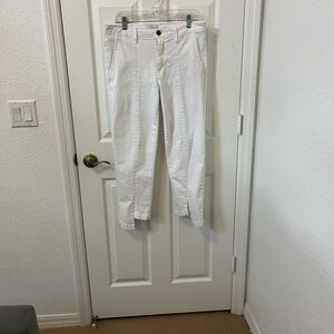 PARKER SMITH Classic White Denim with Ankle Slit